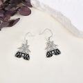wholesale 925 Sterling Silver Moon and Star Drop Earrings for Women Girls-0-2
