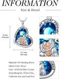 wholesale 925 Sterling Silver Blue Crystal Heart Pendant Necklace for Sisters Forever Friendship s-0-4