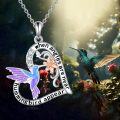 wholesale 925 Sterling Silver Hummingbird Pendant Necklace for Women Girls Gifts Love Heart Charm Chain Jewelry Accessories 45cm/18 Length-0-5