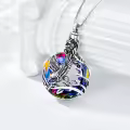 TOUPOP Sterling Silver & Volcano Crystal Eagle Urn Necklace For Ashes Memorial Jewelry-0-4