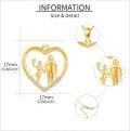 wholesale 14K Solid Heart Family Pendant Necklace for Mom Grandmother's Day Gift-0-3