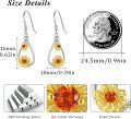 wholesale 925 Sterling Silver Sunflower Teardrop Dangle Earrings for Women - Christmas Gifts-0-3