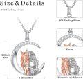 wholesale 925 Sterling Silver Moonstone Horse & Girl Pendant Necklace for Equestrian Lovers-0-5
