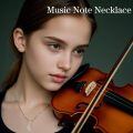 TOUPOP Sterling Silver Birthstone Music Note Necklace Fine Jewelry Gift-0-2