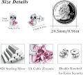 wholesale 925 Sterling Silver Pink Crystal Heart Sloth Stud Earrings for Kids Adults-0-4
