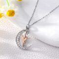 wholesale 925 Sterling Silver Ballerina on Crescent Moon Star Pendant Necklace for Women-0-1