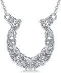 wholesale 925 Sterling Silver Bohemian Elegant Horseshoe Pendant Necklace for Women - Lucky Hypoallergenic Horse Jewelry Gift-0-0