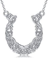wholesale 925 Sterling Silver Bohemian Elegant Horseshoe Pendant Necklace for Women - Lucky Hypoallergenic Horse Jewelry Gift-Horseshoe Necklace
