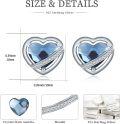 wholesale 925 Sterling Silver Blue Crystal Heart Celtic Knot Moon Stud Earring Set-0-3