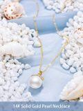 TOUPOP 14K Gold Pearl Necklace with Bow/Heart/Dolphin Pendant-0-4