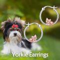 wholesale 925 Sterling Silver Yorkshire Terrier Dog Hoop Earrings  for Women-0-4
