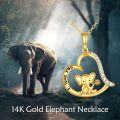 wholesale 14K Gold Elephant Heart Moon I Love You Pendant Necklace 14K s for Mom Mothers' Day-0-1
