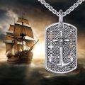 wholesale 925 Sterling Silver Nautical Anchor & Rope Design Dog Tag Pendant Necklace for Men Women-0-5