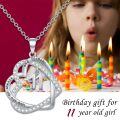 TOUPOP Sterling Silver Heart Pendant Necklace with Stone-0-1