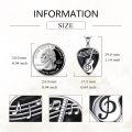 wholesale 925 Sterling Silver Heart-Shaped Music Note & Treble Clef Guitar Pick Necklace for Women and Girls-0-3