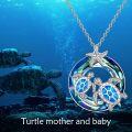 wholesale Turtle Gifts S925 Sterling Silver Crystal Sea Turtle Necklace Christmas Gifts For Women, 18+2 Inch -0-2