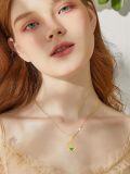 wholesale 925 Sterling Silver Heart-Shaped Emerald Pendant Necklaces for Women Celtic Irish s-0-3