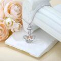 wholesale 925 Sterling Silver Anchor Flower Pendant Necklace with Cubic Zirconias and Gemstones for Women Gifts-0-2
