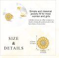 wholesale 14K Gold Daisy Flower Stud Earrings with Cubic Zirconia - Elegant Gift for Her-0-4