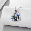 TOUPOP Sterling Silver Abalone Crystal Jack Skellington Necklace-0-3