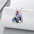 TOUPOP Sterling Silver Abalone Crystal Jack Skellington Necklace-0-3