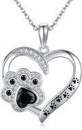 wholesale 925 Sterling Silver Heart Dog Paw Pendant Necklace for Women Girls Mothers Day Gift-0-0