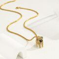 wholesale Gold 925 Sterling Silver Pug Dog Breed CZ Charm Necklace for Pet Lovers-0-2