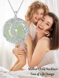 wholesale 14K Gold Sterling Silver Jade Tree of Life Necklace for Women-0-36
