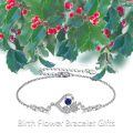 TOUPOP Sterling Silver Birthstone Flower Bracelet For Women-0-5