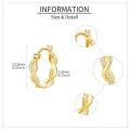 wholesale 14K Gold Infinity Twist Filigree Huggie Hoop Earrings with Cubic Zirconia for Women-0-4