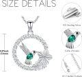 wholesale 925 Sterling Silver Emerald Hummingbird Flower Infinity Pendant Necklace-0-4