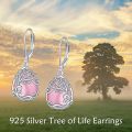 wholesale 925 Sterling Silver Tree Of Life Drop Earrings Wholesale With Green Stone-0-23