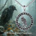 wholesale 925 Sterling Silver Raven Celtic Knot Pendant Necklace  Norse Viking Jewelry for Men and Women-0-1