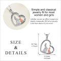 wholesale 925 Sterling Silver Heart-Shaped Pendant with Cubic Zirconia and Engraved Message Always My Mother Forever My Friend - Perfect Gift for Mom (Necklace)-0-4