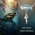 wholesale 925 Sterling Silver Shark Heart Fish Pendant Necklace Ocean s for Women-0-5