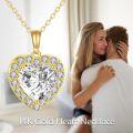 wholesale 14k Gold Heart Pendant Necklace Wholesale With Lab Diamond Center Stone-0-3