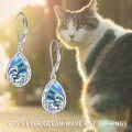 wholesale 925 Sterling Silver Abalone Shell Mermaid Teardrop Dangle Earrings Vintage s for Women-0-2