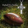 wholesale 925 Sterling Silver Stone Sports Urn Necklace with Football and Basketball Pendants for Men & Women-0-1