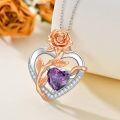 wholesale  Sterling Silver Rose Quartz Heart Pendant Necklace for Women -0-30