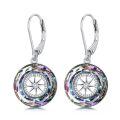 wholesale 925 Sterling Silver Compass Crystal Drop Earrings-0-9