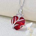 TOUPOP Sterling Silver Crystal Heart Cremation Urn Necklace With Filler-0-2