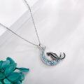 wholesale 925 Sterling Silver Moon and Cat Pendant Necklace s for Women-0-1