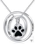 wholesale 925 Sterling Silver Paw Print Cremation Jewelry Keepsake Pendant with Funnel and Chain-0-0