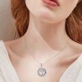 wholesale 925 Sterling Silver Celtic Tree Of Life Crescent Moon Rainbow Crystal Pendant Necklace-0-1