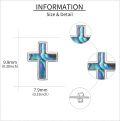 wholesale 925 Sterling Silver Cross Stud Earrings with Abalone Shell and Malachite Inlay-0-4