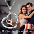 wholesale 925 Sterling Silver Heart-Shaped Dancer Pendant Necklace with Cubic Zirconia and Inspirational Message Strong & Graceful - 14K Rose Gold Platedèèé¡¹é¾åå ï¼å¿å½¢è®¾è®¡ï¼ç«æ¹ä½éç³åå±å¿ä¿¡æ¯âåå¼ºèä¼éï¿½? éç«ç°ï¿?-0-1