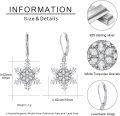wholesale 925 Sterling Silver Snowflake Dangle Drop Earrings - Winter Holiday Gift for Her-0-3