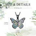 wholesale 925 Sterling Silver Black Butterfly Necklace with Abalone Shell Blue Opal Turquoise Gemstone-0-4