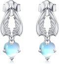 wholesale 925 Sterling Silver Heart Opal Wing Stud Dangle Earrings  for Women Girls-0-0