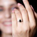 wholesale TOUPOP Personalized Black Onyx Moissanite Wedding Ring For Women 925 Sterling Silver Moissanite Ring Engagement Ring Agate Promise Rings For Her Anniversary Christmas Gift For Wife -0-4